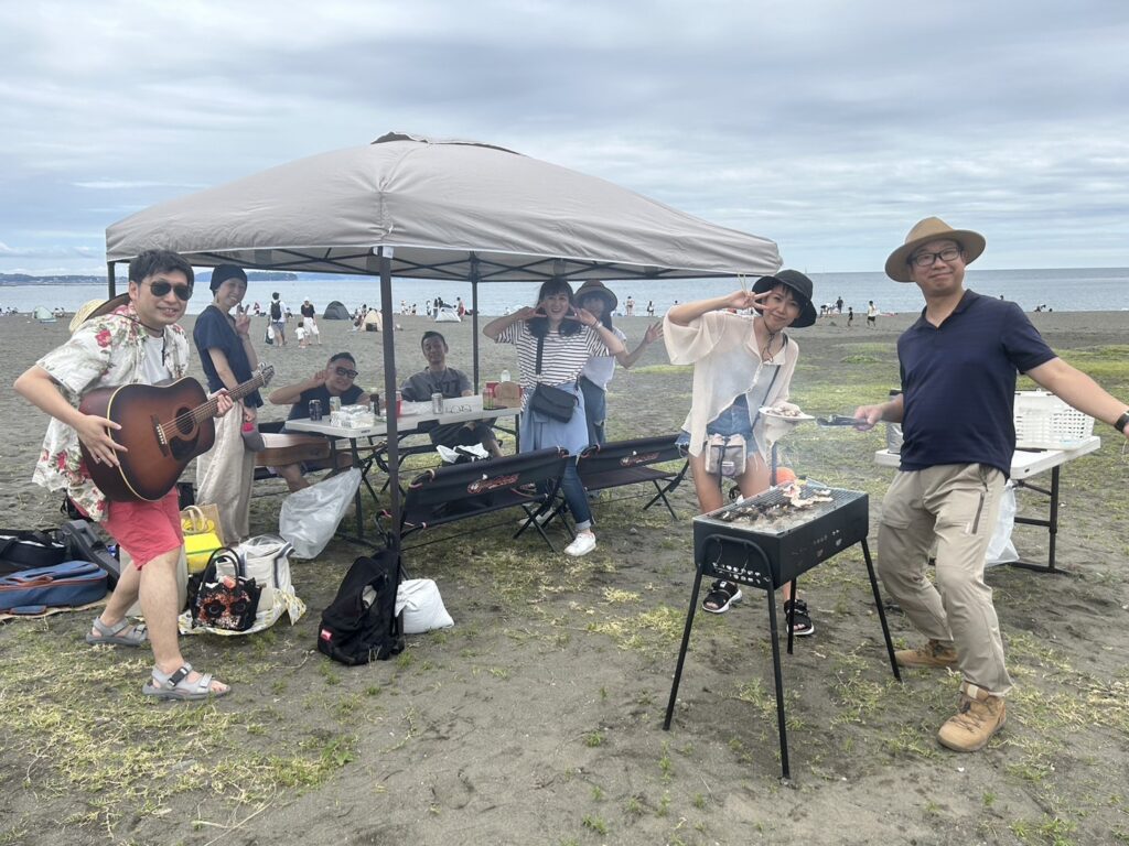 ノリノリでBBQ