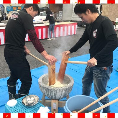 HIKAKIN YouTube企画の餅つきサポート