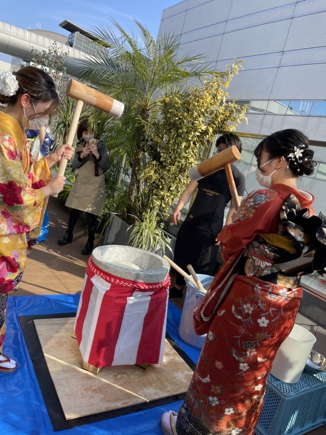 結婚式での餅つき